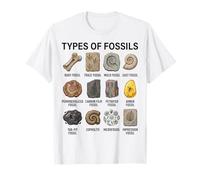 Tipos de fósiles Gráfico Paleontología Ciencia Amantes de los fósiles Camiseta