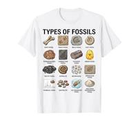 Tipos de fósiles Gráfico Paleontología Ciencia Amantes de los fósiles Camiseta