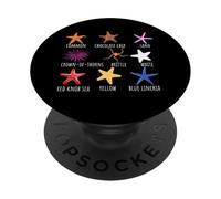 Tipos de gráficos de Estrellas de mar para Amantes de la Vida Marina del océano de la Playa PopSockets PopGrip Adhesivo