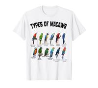 Tipos de Guacamayos Razas Divertidas Guacamayo Familia de Loro Vintage Camiseta