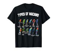 Tipos de Guacamayos Razas Divertidas Guacamayo Familia de Loro Vintage Camiseta