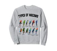 Tipos de Guacamayos Razas Divertidas Guacamayo Familia de Loro Vintage Sudadera