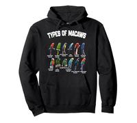 Tipos de Guacamayos Razas Divertidas Guacamayo Familia de Loro Vintage Sudadera con Capucha