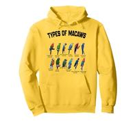 Tipos de Guacamayos Razas Divertidas Guacamayo Familia de Loro Vintage Sudadera con Capucha