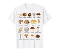 Tipos de Hongos comestibles Tabla de Hongos para niños y niñas Camiseta