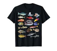 Tipos de peces de agua salada Especies oceánicas Biología Amantes de la pesca Camiseta