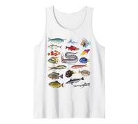 Tipos de peces de agua salada Especies oceánicas Biología Amantes de la pesca Camiseta sin Mangas