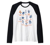 Tipos de Plantas Herbolario Jardinería Camiseta Manga Raglan