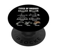 Tipos De Puentes Gráfico Ingeniería Civil Arquitectura PopSockets PopGrip Adhesivo