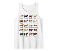 Tipos de Razas de Ganado Colección Amantes de Las Vacas Agricultores Camiseta sin Mangas