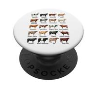 Tipos de Razas de Ganado Colección Amantes de Las Vacas Agricultores PopSockets PopGrip Adhesivo
