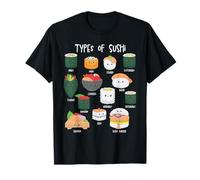 Tipos de Sushi Kawaii Set Comida Japonesa Nigiri Sashimi Otaku Camiseta