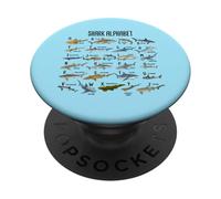 Tipos de Tiburones Alfabeto A-Z ABC Identificación de Tiburones PopSockets PopGrip Adhesivo
