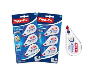 Tipp-Ex Cintas Correctoras de bolsillo - Mini Pocket Mouse - Juego de 6 Cintas de Corrección - 6m x 5 mm - Óptimo para Material Escolar