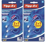 Tipp-Ex Easy Correct, Cinta Correctora con Closificación Lateral para ver lo que Corriges, 12 m x 4.2 mm, Caja de 2+1 (Paquete de 2)