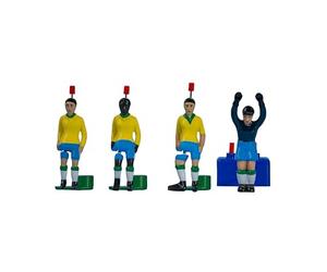 TIPP-KICK Clásicos - Brasil, los campeones de la Copa del Mundo 1970 - El Set de Jugadores de futbolín con Kicker, Top-Kicker, Star-Kicker y Portero I Accesorios