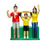 TIPP-KICK Juego de figuras de fútbol para fans - Figuras para el borde lateral del campo de juego con atrapas, júbilos de goles y abucheos con solo pulsar un botón