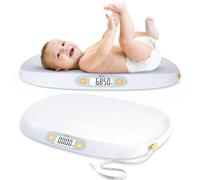 TIPRE Báscula de bebé para pesaje, báscula digital infantil de 55 libras/0 libras para alimentación pesada con cinta métrica de altura, función de retención de comparación de peso, báscula para