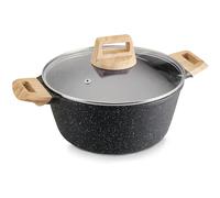 TIPTAP Olla antiadherente, olla de granito con tapa, olla de cocina de 4 litros, olla de cocción de 4.23 cuartos de galón, olla de inducción rápida para sopa, caldo, chile, guiso y más, compatible con