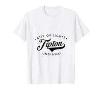 Tipton Indiana City of Lights Retro Logo Hombres y Mujeres Camiseta