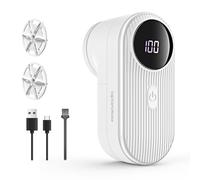 Tiptop Home Afeitadora de pelusas, afeitadora de pelusa, recargable por USB, limpiador portátil para ropa, limpiador para suéter con 2 cuchillas de repuesto de acero inoxidable con 6 cuchillas