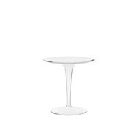 Kartell Tip Top - Mesa, Bambú, Parte superior de PMMA, Cristal, 48 x 50 x 52 cm, Pata Transparente