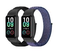Tiptops Correas compatibles con Amazfit Band 7, paquete de 2 correas transpirables cómodas trenzadas ajustables de nailon deportivo Solo Loop de repuesto para mujeres y hombres, 6.2''-9.0''