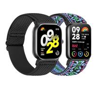 Tiptops Correas compatibles con Redmi Watch 4 / Xiaomi Mi Smart Band 8 Pro para mujeres y hombres, paquete de 2 pulseras de repuesto de nailon elástico suave para Xiaomi Mi Smart Band 8 Pro