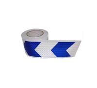 Tira adhesiva reflectante de seguridad for exteriores, 10 cm x 25 m, adhesivo impermeable, cinta advertencia peligro fluorescente for remolque, camiones, coches, yates, motos, señales, W(White Blue)