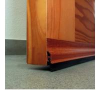 Tira aislante autoadhesiva, Burlete Bajo puerta de aluminio autoadhesivo (Sapeli) 105cm con labo de goma de 15mm, Anti-polvo/insectos. Aislamiento a prueba de viento/ruido.