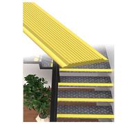 Tira antideslizante impermeable de PVC, peldaños de escalera antideslizantes autoadhesivos for escalones interiores y exteriores, borde de rampa(Yellow,3x120cm/1.2x46.8in)