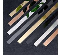 Tira autoadhesiva para Bordes de Pared, Metalizada y Dorada, Flexible, Fina, Decorativa, con Acabado Tipo Espejo, de Acero Inoxidable, despegable, 40