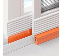 Tira Barrera de Agua, Protector Contra Goteo de Lluvia, Burlete Puerta, Instalación Fácil Sellado Inferior Insonorizado, Ideal for Exterior Interior Hogar(Orange,4m/13ft)