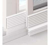 Tira Barrera de Agua, Protector Contra Goteo de Lluvia, Burlete Puerta, Instalación Fácil Sellado Inferior Insonorizado, Ideal for Exterior Interior Hogar(White,4m/13ft)