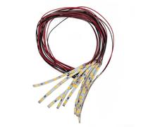 Tira blanca de 6 LED precableada para luz SMD flexible de 12 V ~ 18 V, adecuada para casa de muñecas en miniatura y modelo de ferrocarril (luz cálida)