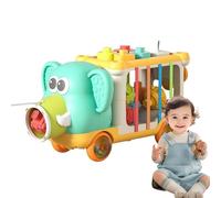 Tira con el juguete del coche, juguete de coche de elefantes para niños, Juguete de desarrollo colorido, Actividades portátiles para viajar, actividades educativas en edad preescolar para niños, raga