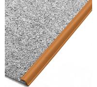 Tira de ajuste de borde de alfombra gris, rojo y marrón, tiras de cubierta de piso de PVC suave/rampa de umbral, fácil de instalar y cortar, for puerta de entrada/baño(Color 3,Length 145cm/57 in)