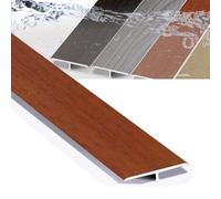 Tira de aluminio cortable en T Sd de 90 cm, sin necesidad de taladrar, ideal para umbrales de 40 mm de ancho (rayas rojas)