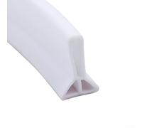 Tira de barrera de agua de ducha de silicona flexible diseñada para la instalación en áreas de ducha sin curvas y otros lugares que requieren control de agua (5 cm, blanco, 50 cm)