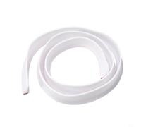 Tira de barrera de agua de ducha de silicona flexible, sello de umbral de baño autoadhesivo para duchas y cocinas sin curvas, resistente al viento, impermeable, blanco (150 cm)
