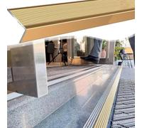 Tira de borde de aluminio antideslizante, barra de umbral de puerta L-Sd para escalones y suelos de madera, protector de banda de rodadura, 100 cm / 39.4in, diseño moderno, fácil de instalar y