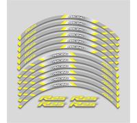 Tira de Cubo Pegatina Motocicleta 17 Pulgadas Llanta Raya Reflectante Juego Calcomanías Decorativas Impermeables para Y&amaha YZFR25 YZF R25(Style 14)
