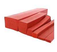 Tira de esponja de caucho de silicona, Tira cuadrada de esponja silicona 1 metro, junta espumada roja 3×30 mm a 15×30 for puertas y ventanas(10x10mm)