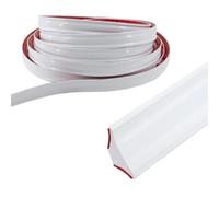 Tira de esquina autoadhesiva de PVC de 3 metros, decoración de esquina para pared del hogar, decoración de esquina interior, tira de calafateo laminada para piso (12 x 9 mm)