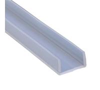 Tira de goma, borde de canal en U de goma transparente, tira de sellado de puerta de silicona, protector de borde de metal, 5 metros de largo y 20 mm de ancho