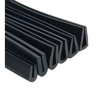 Tira de goma de silicona, sellado de bordes negros, lámina de vidrio for mesa y silla anticolisión en forma de U, escudo de protección(Flat 5x11mm,5M)