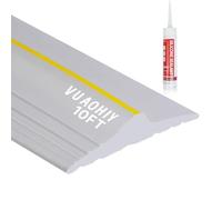 Tira de goma universal para puerta de garaje con adhesivos, repuesto de burlete resistente a la intemperie (10 pies (gris)