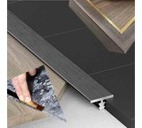 Tira de juntas de metal, 3 piezas, perfil en T, cubierta estrecha de aluminio para umbrales de puertas, suelos de vinilo y azulejos, cubierta de vitrocerámica, acabado bronce azul