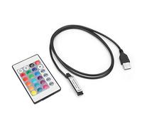 Tira de Lámpara Control Remoto Tira de Luz Control Remoto 5 24V 24 Tecla Rgb Tira de Luz LED Control Remoto Inalámbrico Usb 6A Efecto de Lámpara Controlador de Infrarrojos (1M) (Longitud de línea 1