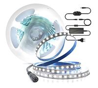 Tira de LED de 5m 12V blanco frío 6000K con regulador de intensidad de luz, Tira luz regulable 600 LED SMD2835, Tira LED autoadhesiva, Luces de Tiras LED para decoración navideña de cocina interior